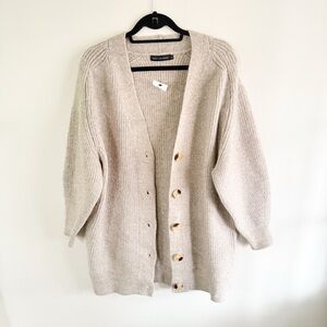 Rave on Trend Beige Oversized Cardigan Sweater NWT S